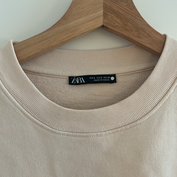 Zara cropped blush light pink sweatshirt - Picture 2 of 7